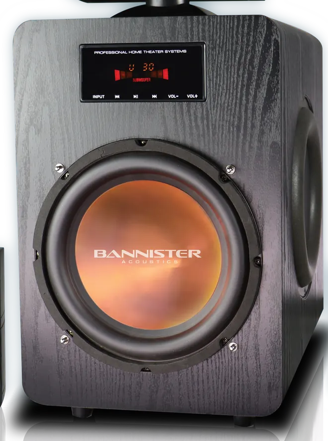 Bannister 8800 Elite Series subwoofer - Plate I, Bass ZX bass module with the integrated 7.1 receiver panel